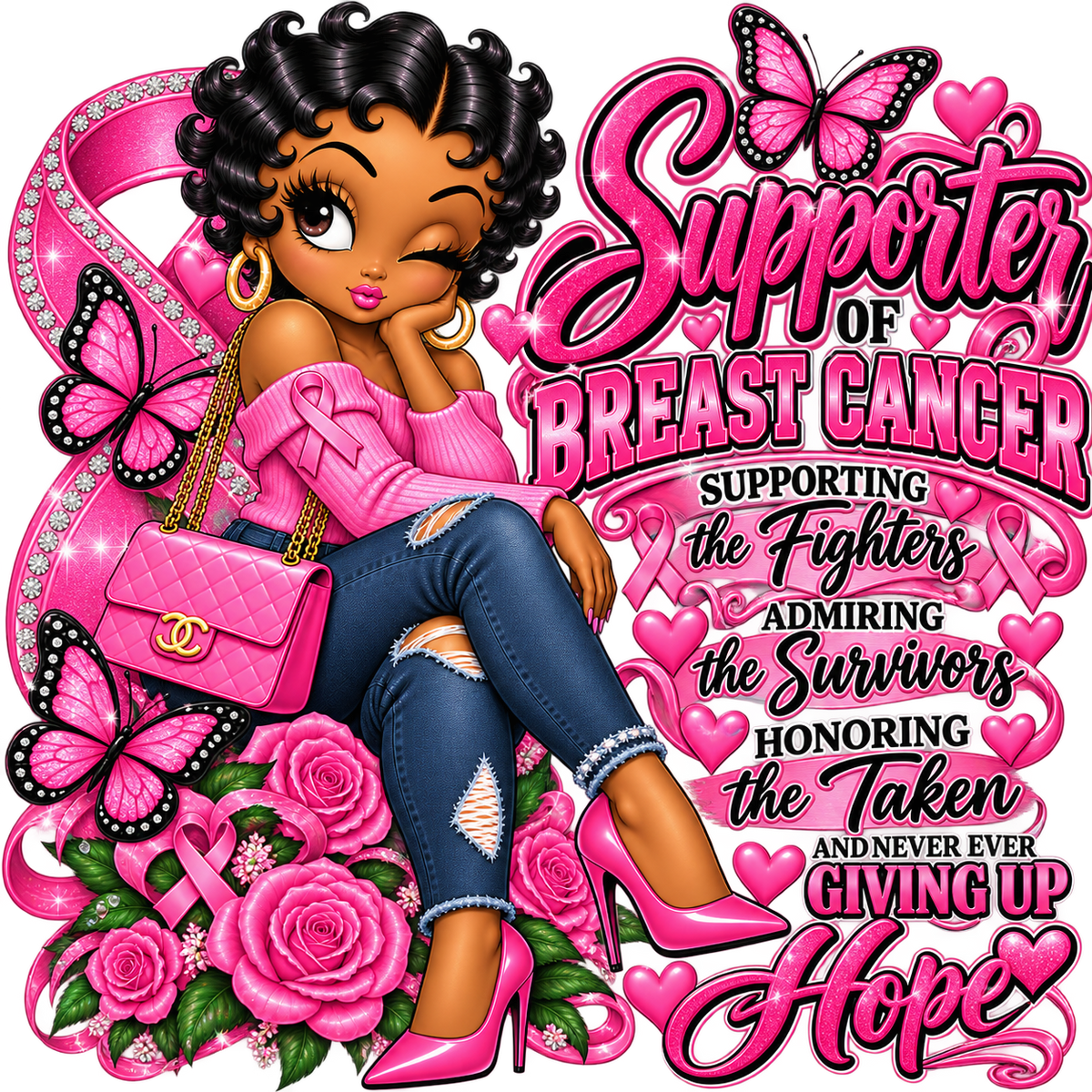 Breast Cancer Awareness Shirt | Pink Ribbon Supporter &amp; Survivor Tee | Supporting Fighters, Honoring Survivors &amp; Never Giving Up Hope